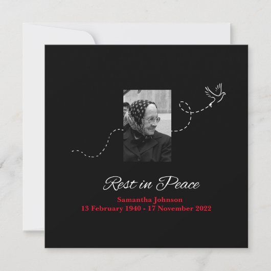 Carte Repos élégant en paix Condolence (Devant)