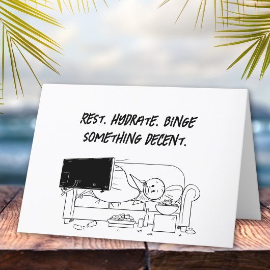 Carte Repos, Hydrate, Binge Stickman Se Bien