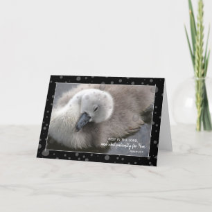 Carte Repose dans le Seigneur Jeune Swan