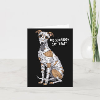 Carte Représentation de chien momie Whippet Halloween
