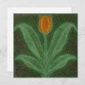 Carte Repro Jaune Vert Tulipe Art Nouveau Carrelag (Devant / Derrière)