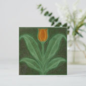 Carte Repro Jaune Vert Tulipe Art Nouveau Carrelag (Debout devant)