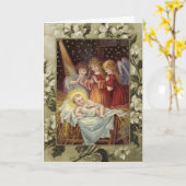 Carte Reproduction Vintage de Noël (Fleur jaune)