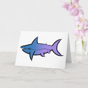 Carte Requin bleu et violet personnalisable