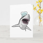Carte Requin cuisinier avec toque de chef (Fleur jaune)
