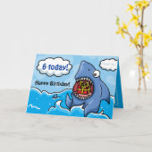 Carte Requin d'anniversaire (Fleur jaune)