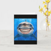 Carte Requin de blague idiote graphique stupide souriant (Fleur jaune)