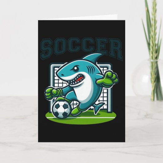 Carte Requin de foot jouant au football (Devant)