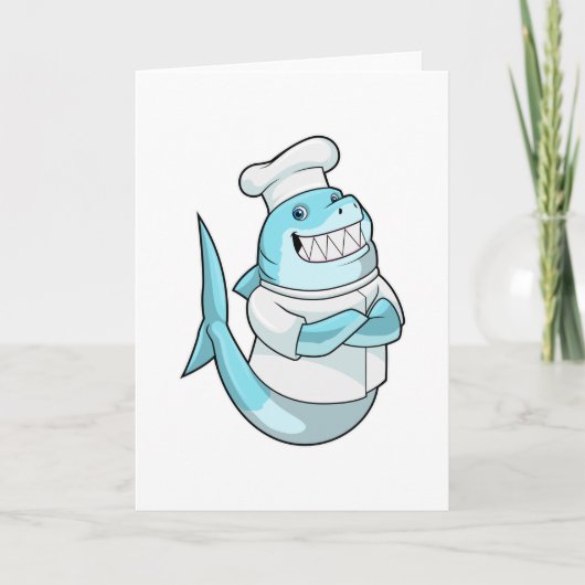 Carte Requin en chef avec tablier de cuisine (Devant)