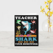 Carte Requin Enseignant Faites Vos Devoirs (Fleur jaune)