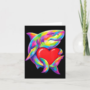 Carte Requin étreignant la Saint-Valentin Cœur Couleur C