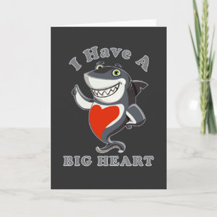 Carte Requin J'ai Un Grand Cœur Saint-Valentin Amour T-S
