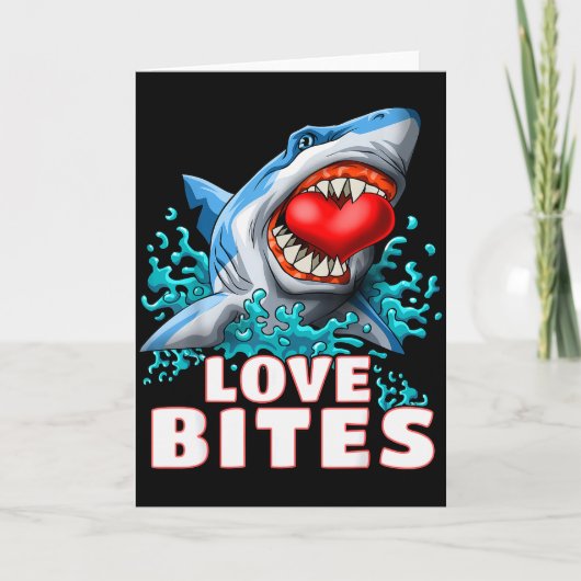 Carte Requin morsures d'amour Saint Valentin Requin Enfa (Devant)