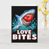 Carte Requin morsures d'amour Saint Valentin Requin Enfa (Fleur jaune)