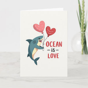 Carte requin Ocean Is Love