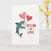 Carte requin Ocean Is Love (Fleur jaune)
