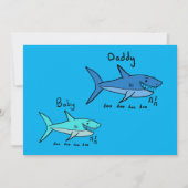 Carte Requin Papa & Bébé Requin Bleu Fête des Pères (Devant)