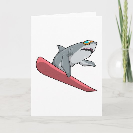 Carte Requin Snowboardeur Snowboard (Devant)