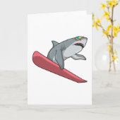 Carte Requin Snowboardeur Snowboard (Fleur jaune)