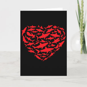 Carte Requins de la Saint-Valentin Cœur Mer Amoureux des