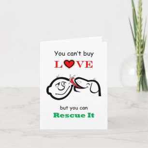 Carte Rescue Dog Note Card, Can't Buy Love Can Rescue It
