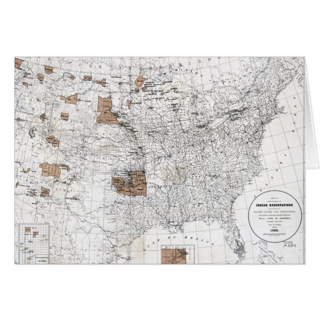 CARTE : RÉSERVATIONS, 1888 (Devant horizontal)