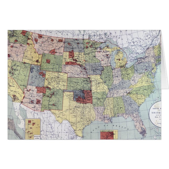 CARTE : RÉSERVATIONS, 1892 (Devant horizontal)