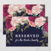 carte réservée à la famille de la mariée modifiabl (Devant / Derrière)