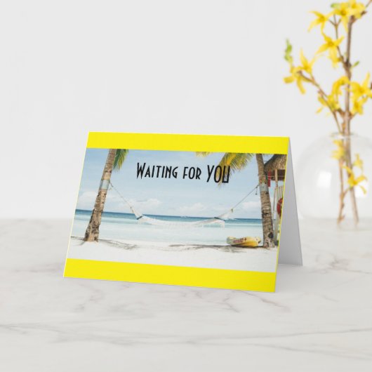 CARTE **RÉSERVER CE HAMMOCK** HEY VOUS ÊTES RETIRÉS (Fleur jaune)