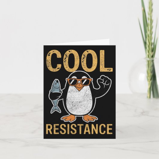 Carte Résistance Cool subtile Tarifs de pingouin protest (Devant)