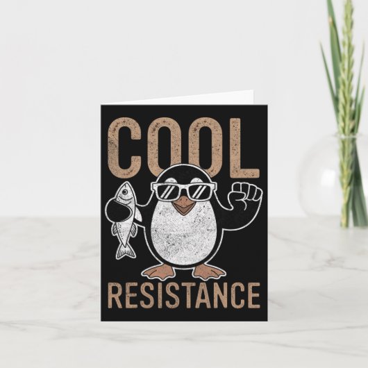 Carte Résistance Cool subtile Tarifs de pingouin protest (Devant)