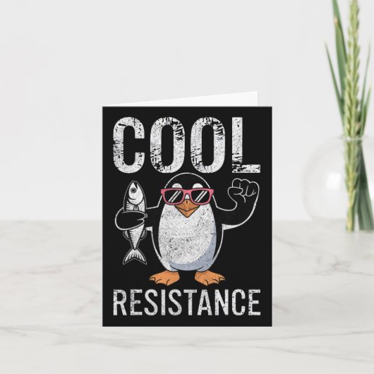 Carte Résistance Cool subtile Tarifs de pingouin protest (Devant)