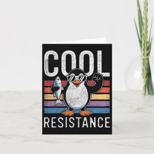 Carte Résistance Cool subtile Tarifs de pingouin protest (Devant)