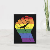 Carte Résiste Poing Retro Arc-En-Ciel Main Gay Lgbt Prid (Devant)