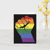 Carte Résiste Poing Retro Arc-En-Ciel Main Gay Lgbt Prid (Fleur jaune)