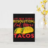 Carte Resolution Eat More Tacos Funny New Year Holiday  (Fleur jaune)