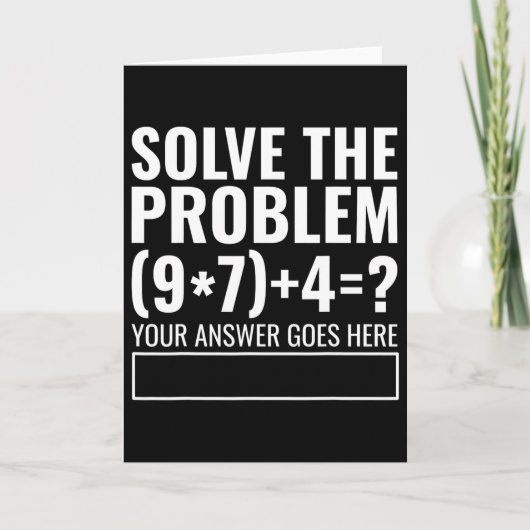 Carte Résoudre le problème 67 Six Sept Prof de maths drô (Devant)