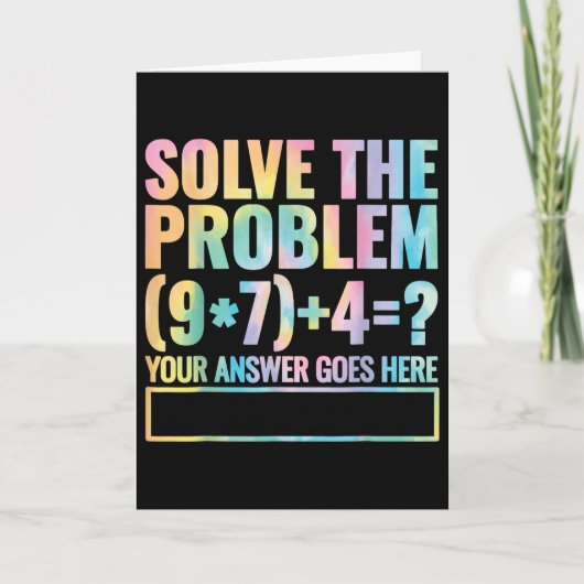 Carte Résoudre le problème 67 Six Sept Prof de maths Éco (Devant)