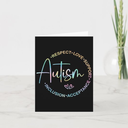 Carte Respect Love Support Sensibilisation sur l'autisme (Devant)