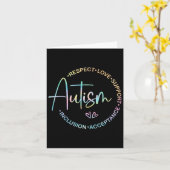 Carte Respect Love Support Sensibilisation sur l'autisme (Fleur jaune)