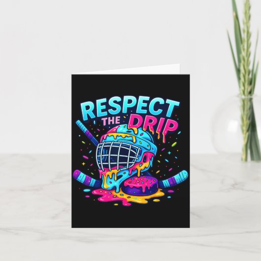 Carte Respect The Drip Ice Hockey Stick & Puck Dripn (Devant)