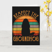 Carte Respect The Groundhog Retro Groundhog Day Funny Wo (Fleur jaune)