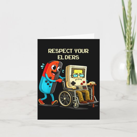 Carte Respect Your Elders Funny Retro Gaming  (Devant)