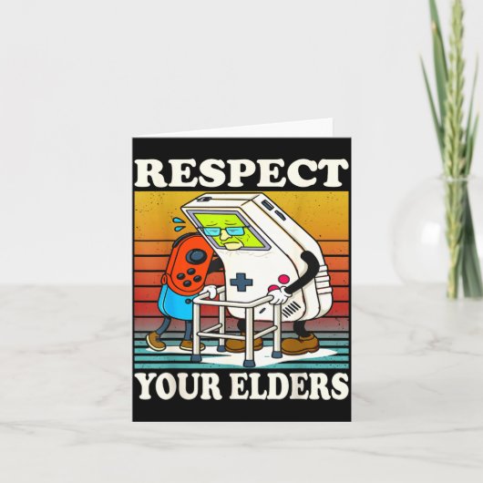 Carte Respect Your Elders Gaming Control 80s Retro Funny (Devant)