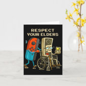 Carte Respect Your Elders Gaming Control Retro Funny Gam (Fleur jaune)