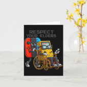 Carte Respect Your Elders Gaming Control Retro Funny Gam (Fleur jaune)