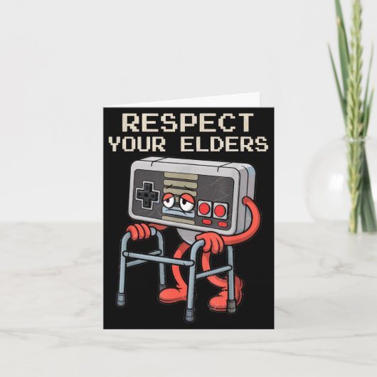 Carte Respect Your Elders Gaming Control Retro Funny Gam (Devant)