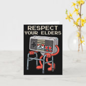 Carte Respect Your Elders Gaming Control Retro Funny Gam (Fleur jaune)