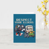 Carte Respect Your Elders Gaming Control Retro Funny Gam (Fleur jaune)