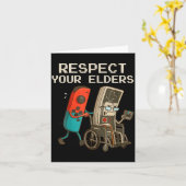 Carte Respect Your Elders Gaming Control Retro Funny Gam (Fleur jaune)